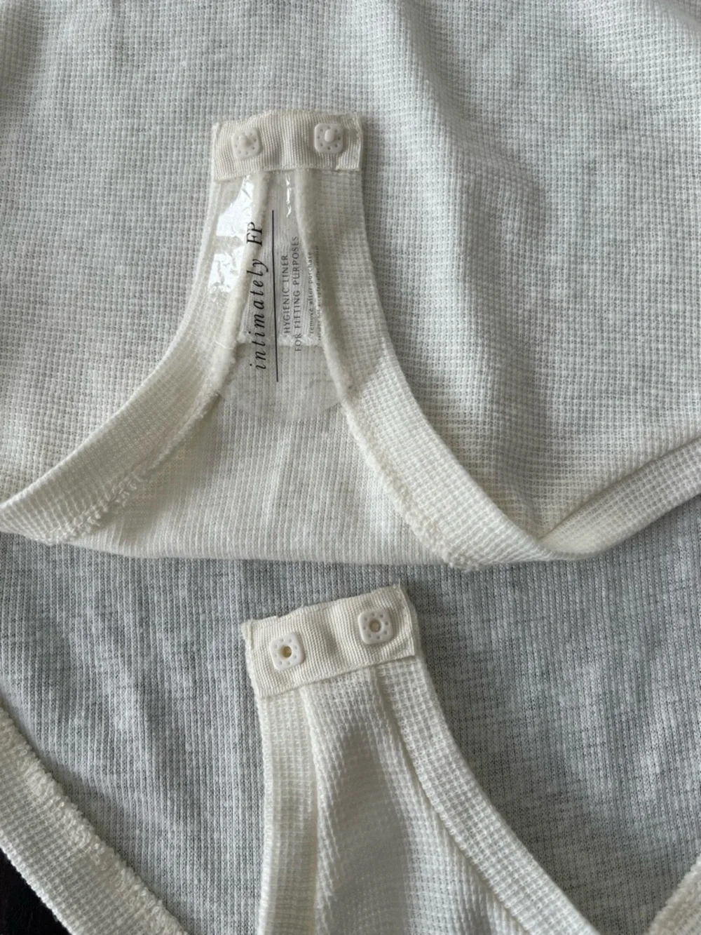 Free People Intimately Thermal Henley Bodysuit XS Ivory Thumb Hole NWT